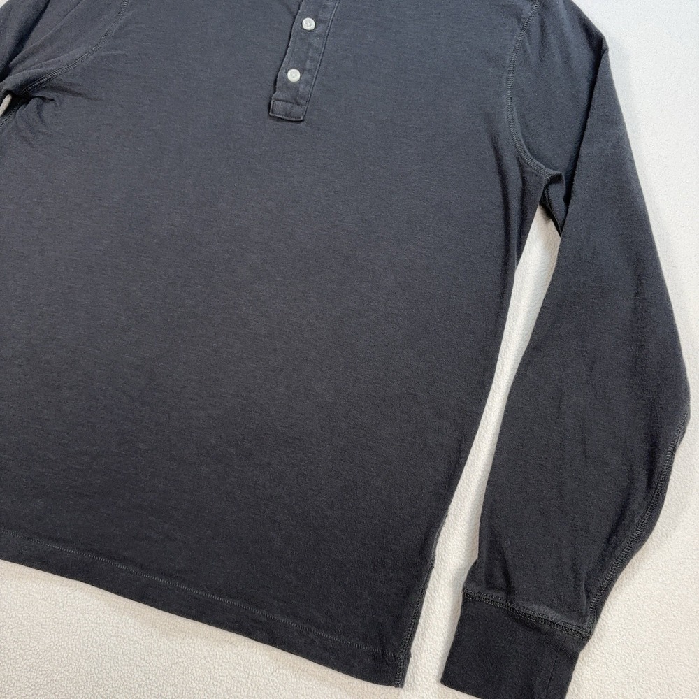 J Crew Slub Cotton Henley Shirt Men's L Gray 100% Cotton J8214 - Picture 5 of 12